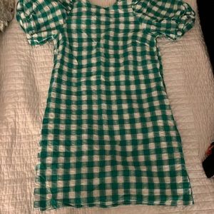 Green and white Dress